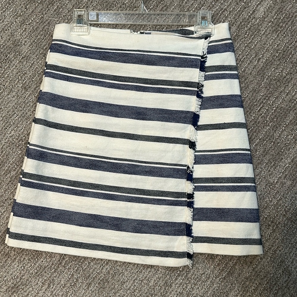 LOFT striped white and blue skirt